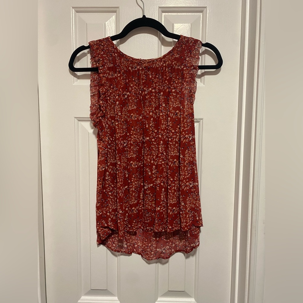 Joie burgundy floral top